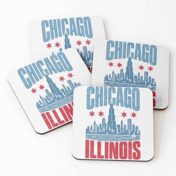 Item preview, Chicago Illinois Skyline Flag Stars Retro designed and sold by Yellowriversss.
