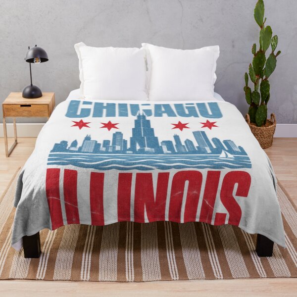 Item preview, Chicago Illinois Skyline Flag Stars Retro designed and sold by Yellowriversss.