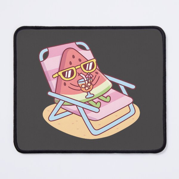Item preview, Cute Watermelon Character Wearing Sunglasses Relaxing on Beach Chair Summer Vibes Illustration designed and sold by YOJAN1501.