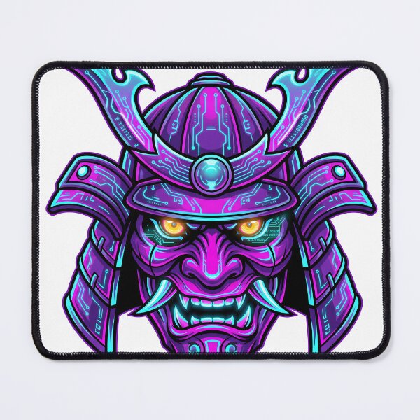 Item preview, Cyberpunk Neon Samurai Oni Mask designed and sold by Hyperfocus Press.