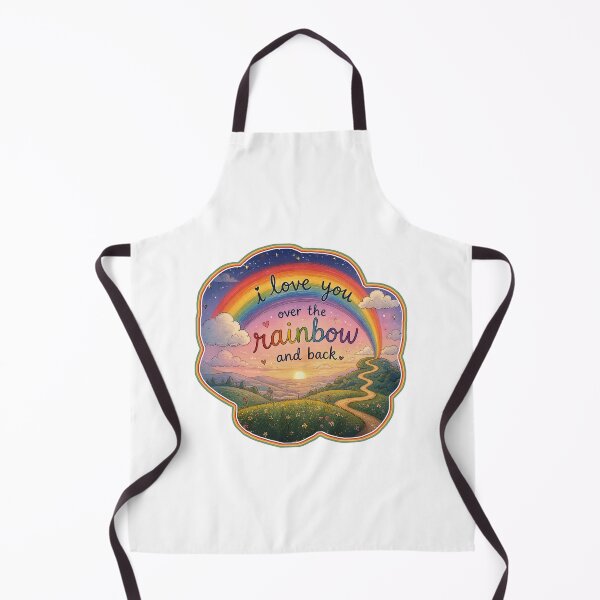 Item preview, I Love You Over the Rainbow and Back” Colorful Scenic Rainbow Art designed and sold by NotSoSubtleRosiePeas.