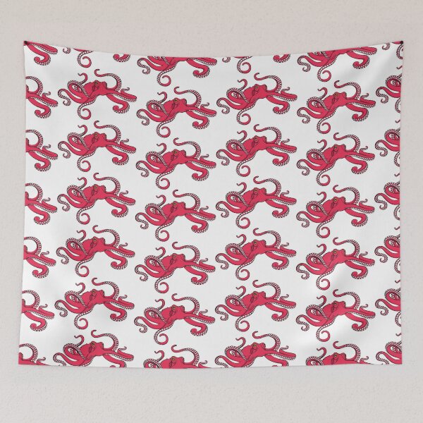 Item preview, Illustration with red octopus designed and sold by RizikCat.