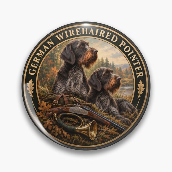 Item preview, German Wirehaired Pointer Hunting Heritage, Vintage Hunting Dog Design designed and sold by TammyHunterArt.