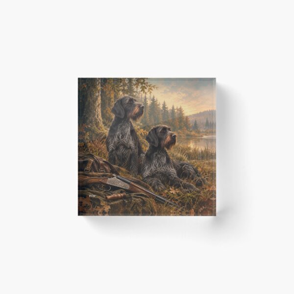 Item preview, German Wirehaired Pointer Hunting Heritage, Vintage Hunting Dog Design designed and sold by TammyHunterArt.