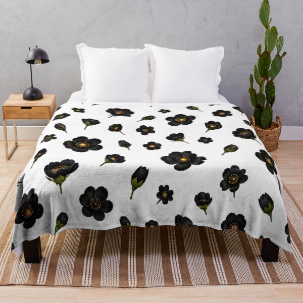Item preview, Black tiny flower wallpaper  designed and sold by urbanshop7.