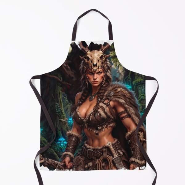 Item preview, Focused Amazon Huntress in Glowing Mushroom Forest – Fantasy Warrior Art designed and sold by VALKYRAART53.