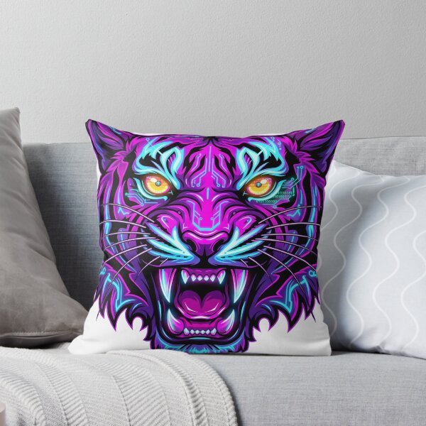 Item preview, Neon Cyberpunk Roaring Tiger designed and sold by Hyperfocus Press.