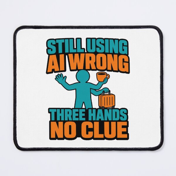 Item preview, Still Using AI Wrong Three Hands No Clue Funny Artificial Intelligence Humor designed and sold by MirengLab.