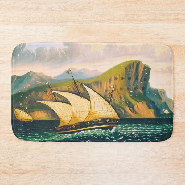 Item preview, Felucca off the Rock of Gibraltar Morocco North Africa nautical sailing seascape by Thomas Chambers designed and sold by Jéanpaul  Ferro.