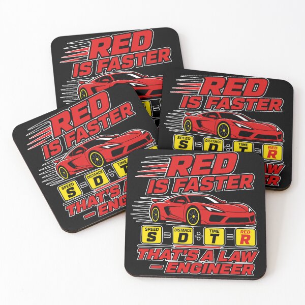 Item preview, Red Is Faster Thats A Law Engineer Funny Car Physics Sports Car designed and sold by MirengLab.