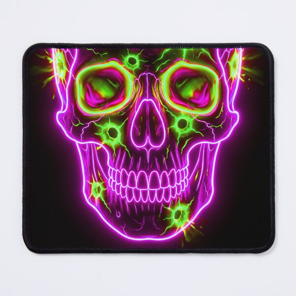 Item preview, PINK NEON SKULL WITH BULLET HOLES designed and sold by NOIMION DIGITAL ART.