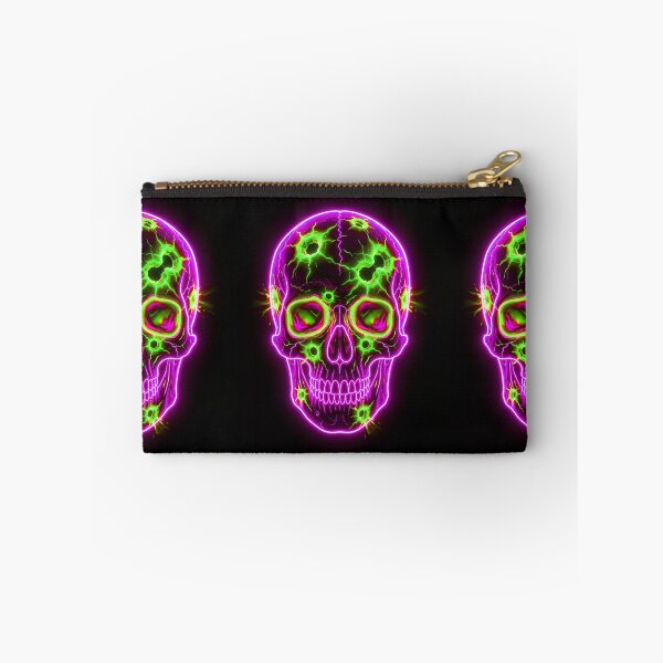 Item preview, PINK NEON SKULL WITH BULLET HOLES designed and sold by NOIMION DIGITAL ART.