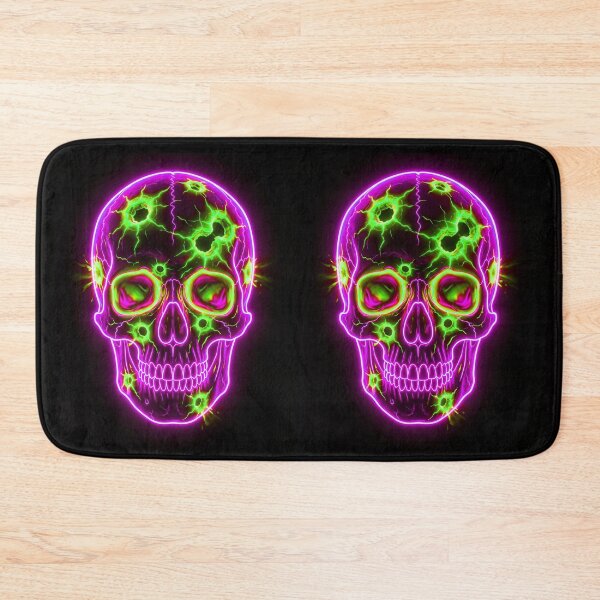 Item preview, PINK NEON SKULL WITH BULLET HOLES designed and sold by NOIMION DIGITAL ART.