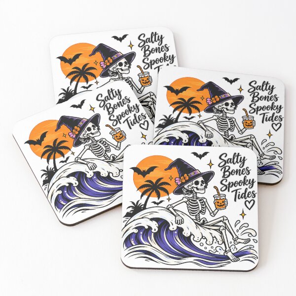 Item preview, Saltwater Spooks Skeleton Beach Halloween Couple Ocean Design designed and sold by Dreamy Ocean Art.