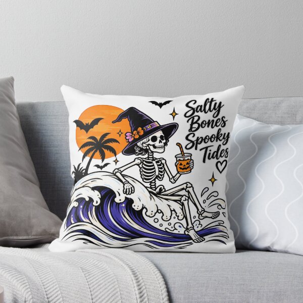 Item preview, Saltwater Spooks Skeleton Beach Halloween Couple Ocean Design designed and sold by Dreamy Ocean Art.