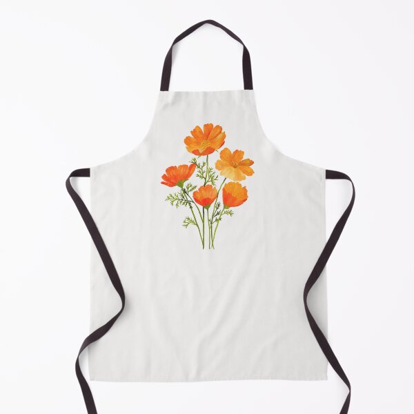 Item preview, Orange cosmos bouquet watercolour floral art designed and sold by moteemade.