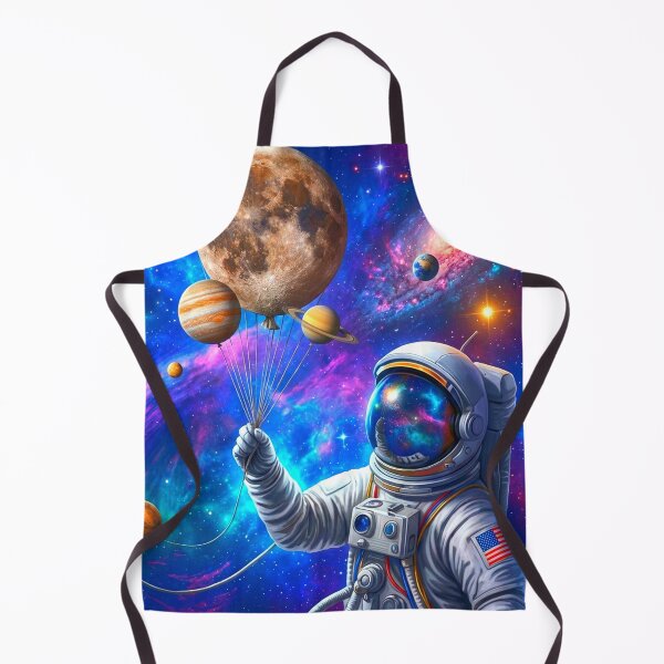Item preview, Surreal and Whimsical Space Sci-fi Astronaut with Planet Balloons. designed and sold by Giulivo Store Graphic.