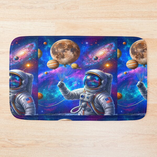 Item preview, Surreal and Whimsical Space Sci-fi Astronaut with Planet Balloons. designed and sold by Giulivo Store Graphic.