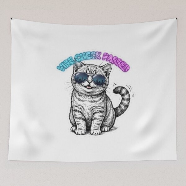 Item preview, Cool Cat Vibe Check Passed designed and sold by PrintforDesign.