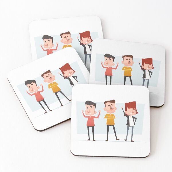 Item preview, Three Friends Group Cartoon Team Vector designed and sold by PIXeez⭐️⭐️⭐️⭐️⭐️.