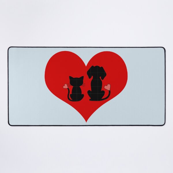 Item preview, Cat and Dog in big red heart designed and sold by Doodles Down South.