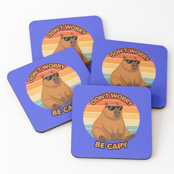 Item preview, Don't Worry Be Capy Retro Sunset Funny Animal designed and sold by Créative touche .