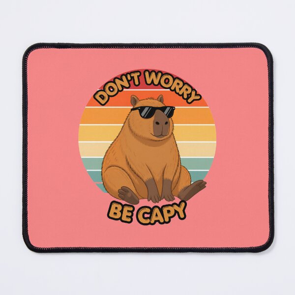 Item preview, Don't Worry Be Capy Retro Sunset Funny Animal designed and sold by Créative touche .