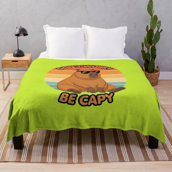 Item preview, Don't Worry Be Capy Retro Sunset Funny Animal designed and sold by Créative touche .