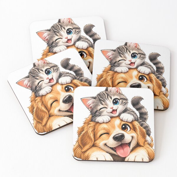 Item preview, Adorable cat and dog love designed and sold by urbanshop7.