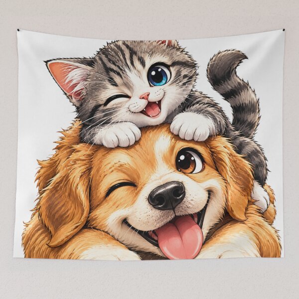 Item preview, Adorable cat and dog love designed and sold by urbanshop7.