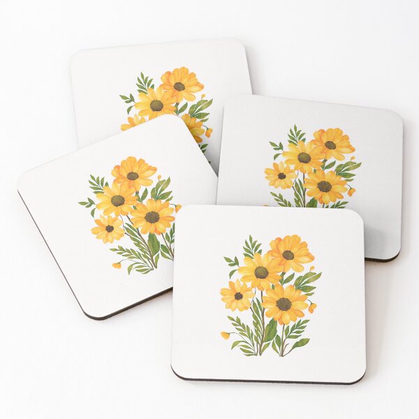 Item preview, Yellow mini sun flower bouquet watercolour floral art  designed and sold by moteemade.