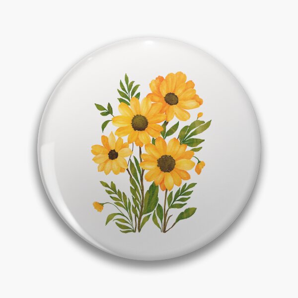 Item preview, Yellow mini sun flower bouquet watercolour floral art  designed and sold by moteemade.