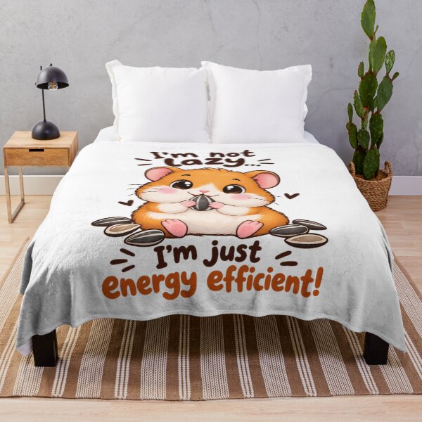 Item preview, Cute Funny Hamster “I’m Not Lazy, I’m Just Energy Efficient” Kawaii Animal designed and sold by JrNergal.