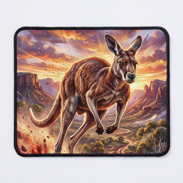 Item preview, Leaping Red Kangaroo - Australia Nature Art designed and sold by Lucid Dream Pixel.
