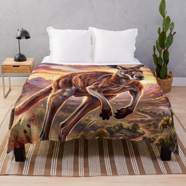 Item preview, Leaping Red Kangaroo - Australia Nature Art designed and sold by Lucid Dream Pixel.