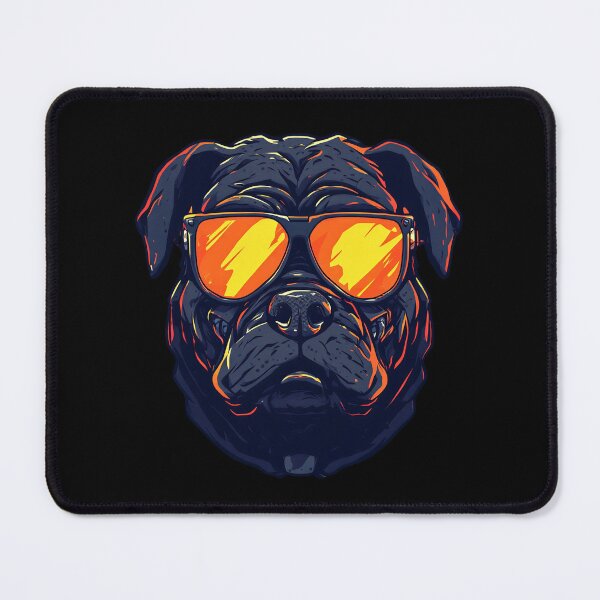 Item preview, Cyberpunk Cyber Bulldog - Futuristic Neon Sunglasses Dog designed and sold by Cyber Gold Studio.