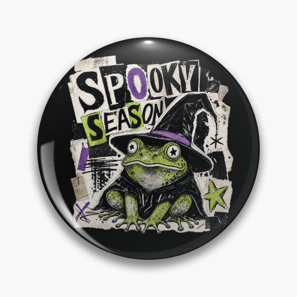 Item preview, Spooky Season Frog Vintage Zine T-Shirt | Witch Hat Toad Paper Collage Halloween Gift designed and sold by illeN-Art-World.
