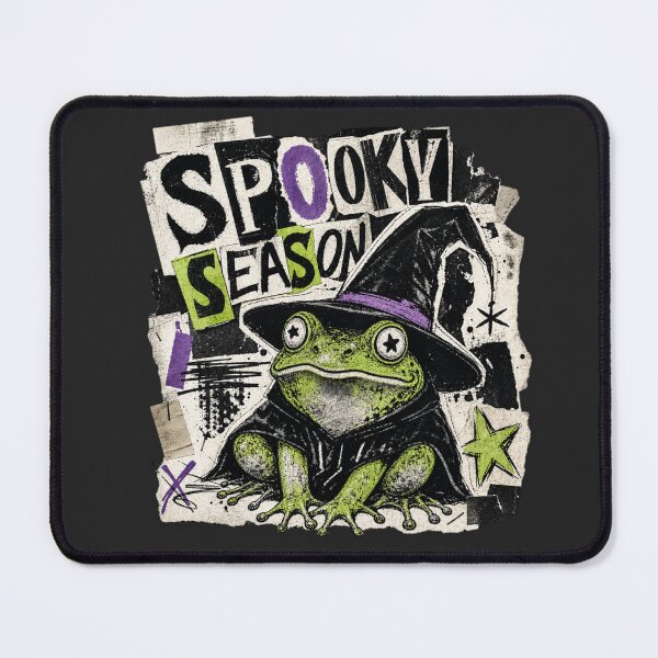 Item preview, Spooky Season Frog Vintage Zine T-Shirt | Witch Hat Toad Paper Collage Halloween Gift designed and sold by illeN-Art-World.
