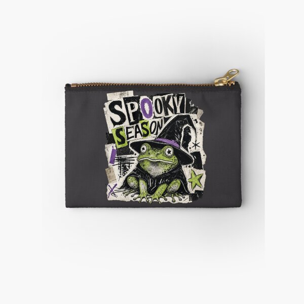 Item preview, Spooky Season Frog Vintage Zine T-Shirt | Witch Hat Toad Paper Collage Halloween Gift designed and sold by illeN-Art-World.