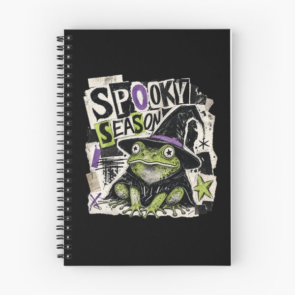 Item preview, Spooky Season Frog Vintage Zine T-Shirt | Witch Hat Toad Paper Collage Halloween Gift designed and sold by illeN-Art-World.