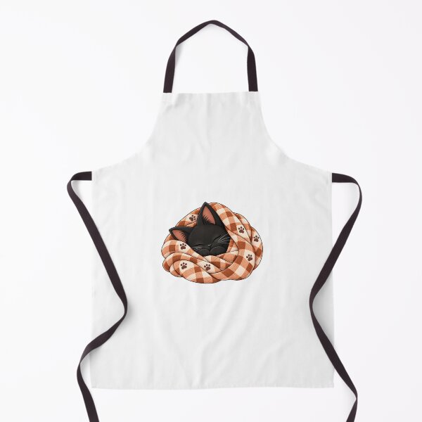 Item preview, Cozy Black Cat Sleeping in Autumn Blanket designed and sold by House Of Hauntlings.