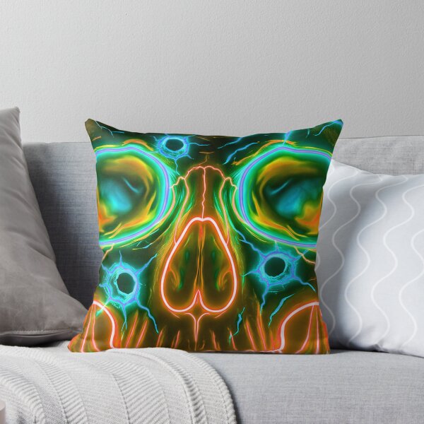 Item preview, ORANGE NEON SKULL WITH BULLET HOLES designed and sold by NOIMION DIGITAL ART.