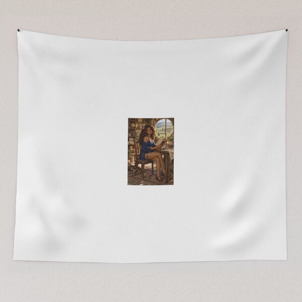 Item preview, Hobbit lady in blue dress by window designed and sold by CathryneDelamort.