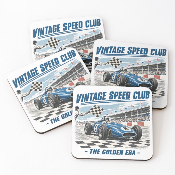 Item preview, Vintage Speed Club - The Golden Era Retro Blue Race Winner Poster designed and sold by AgdBol.