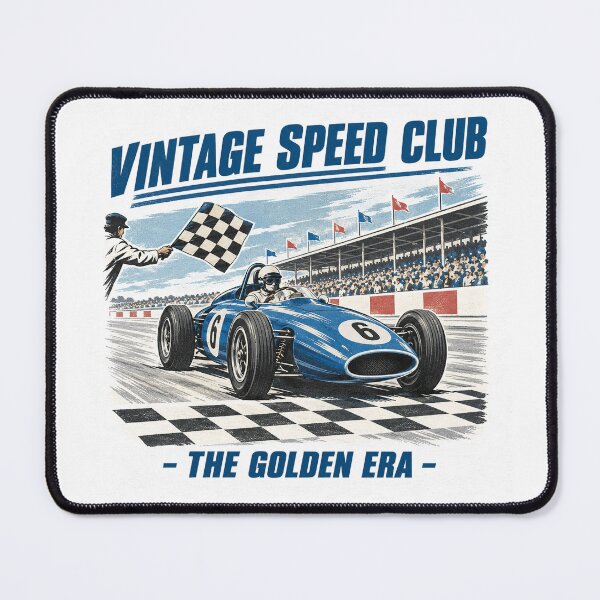 Item preview, Vintage Speed Club - The Golden Era Retro Blue Race Winner Poster designed and sold by AgdBol.