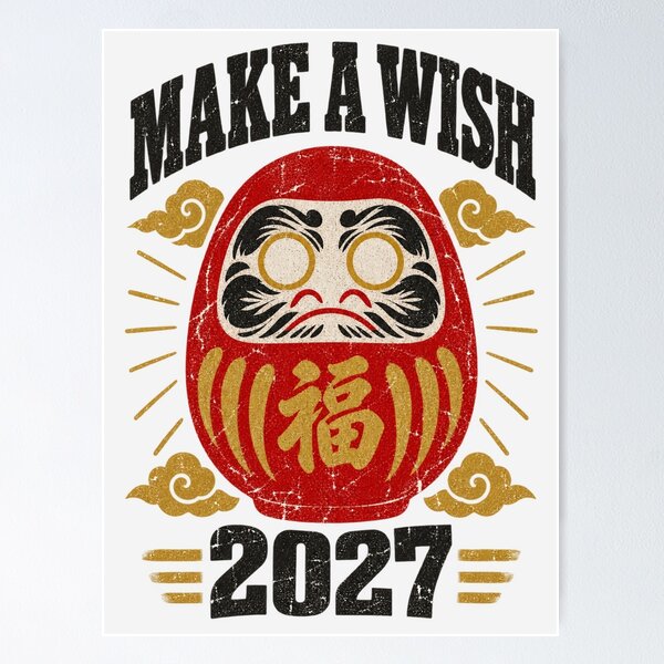 Item preview, Daruma Doll Make A Wish 2027 Japanese designed and sold by Yellowriversss.
