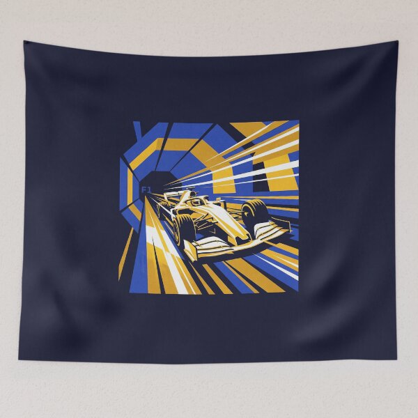 Item preview, F1 Racing Car Speed Tunnel Blue Yellow Motorsport Graphic designed and sold by KiwiRider.