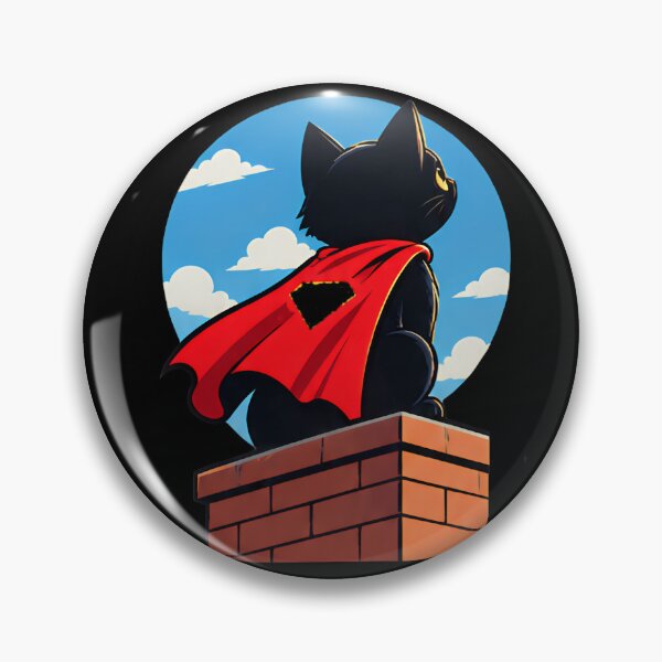 Item preview, Flying Super Cat - Cute Black Cat Superhero Red Cape Action designed and sold by Retro Whiskers.