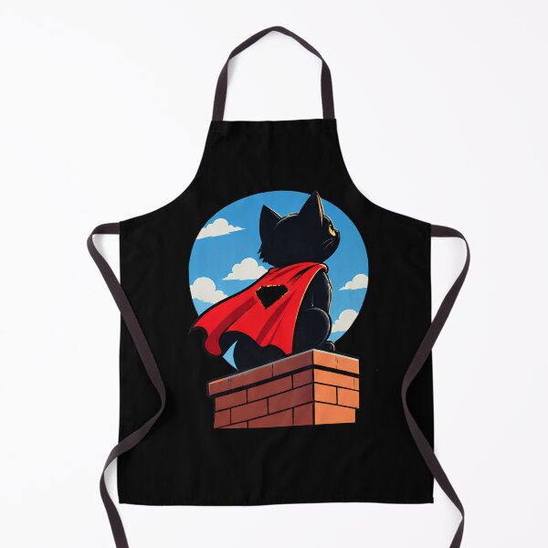 Item preview, Flying Super Cat - Cute Black Cat Superhero Red Cape Action designed and sold by Retro Whiskers.