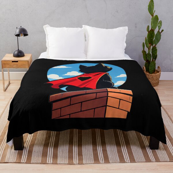 Item preview, Flying Super Cat - Cute Black Cat Superhero Red Cape Action designed and sold by Retro Whiskers.
